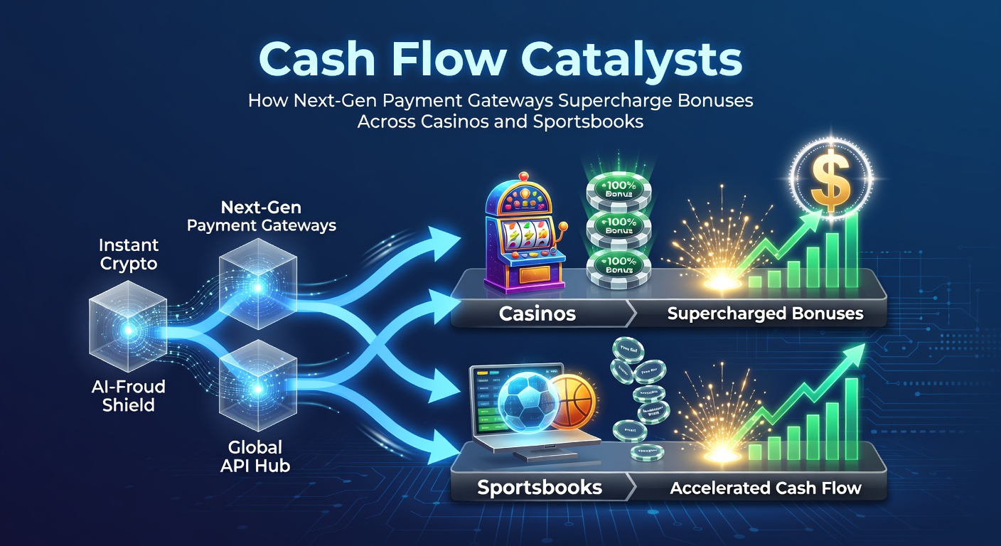 Grafische weergave van snelle betaalstromen die bonussen activeren in online casino's en sportsbooks