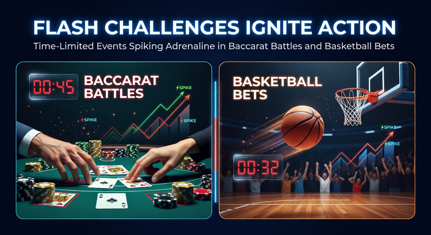 Spannende flash challenge in een online baccarat-tafel met timer en adrenaline-gedreven actie
