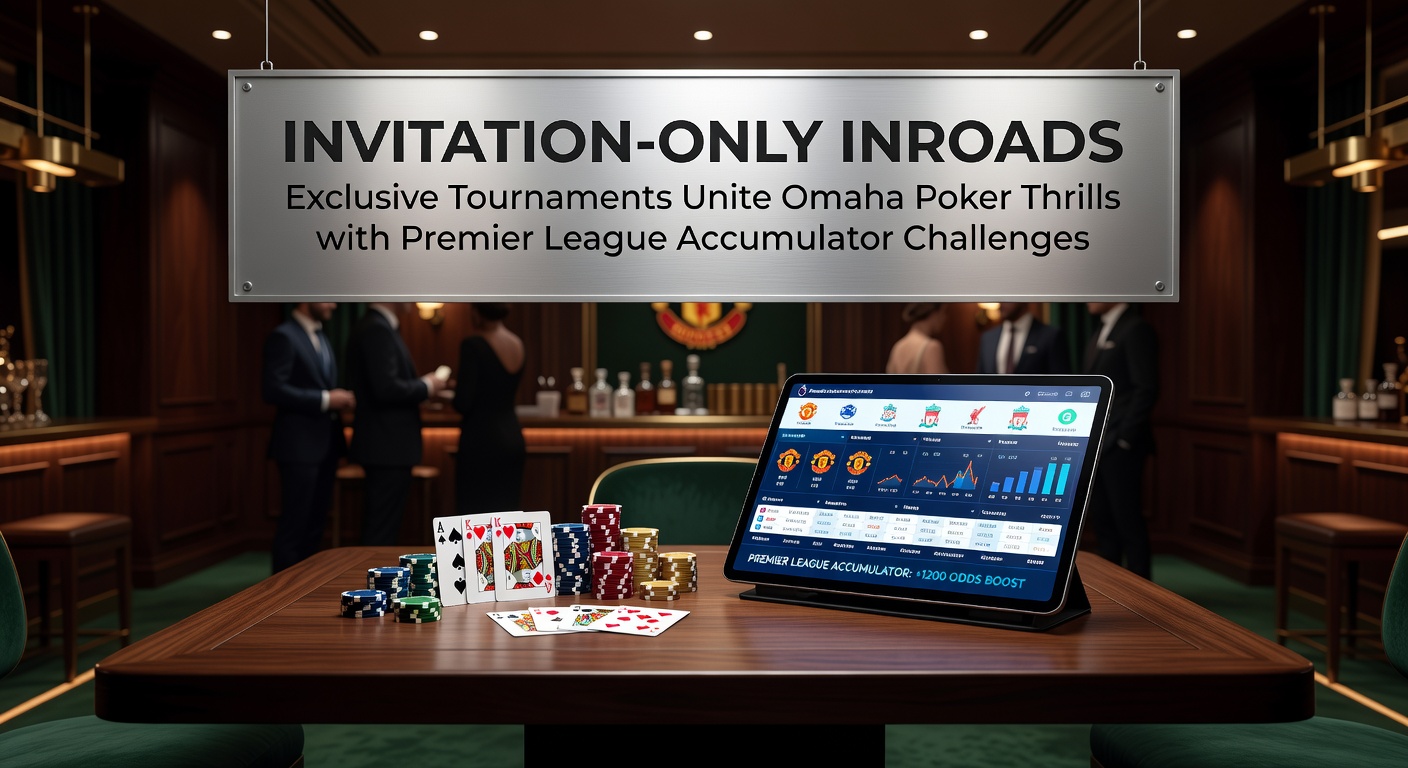 Spelers aan een luxe pokertafel tijdens een exclusief Omaha-toernooi met Premier League weddenschappen op schermen op de achtergrond