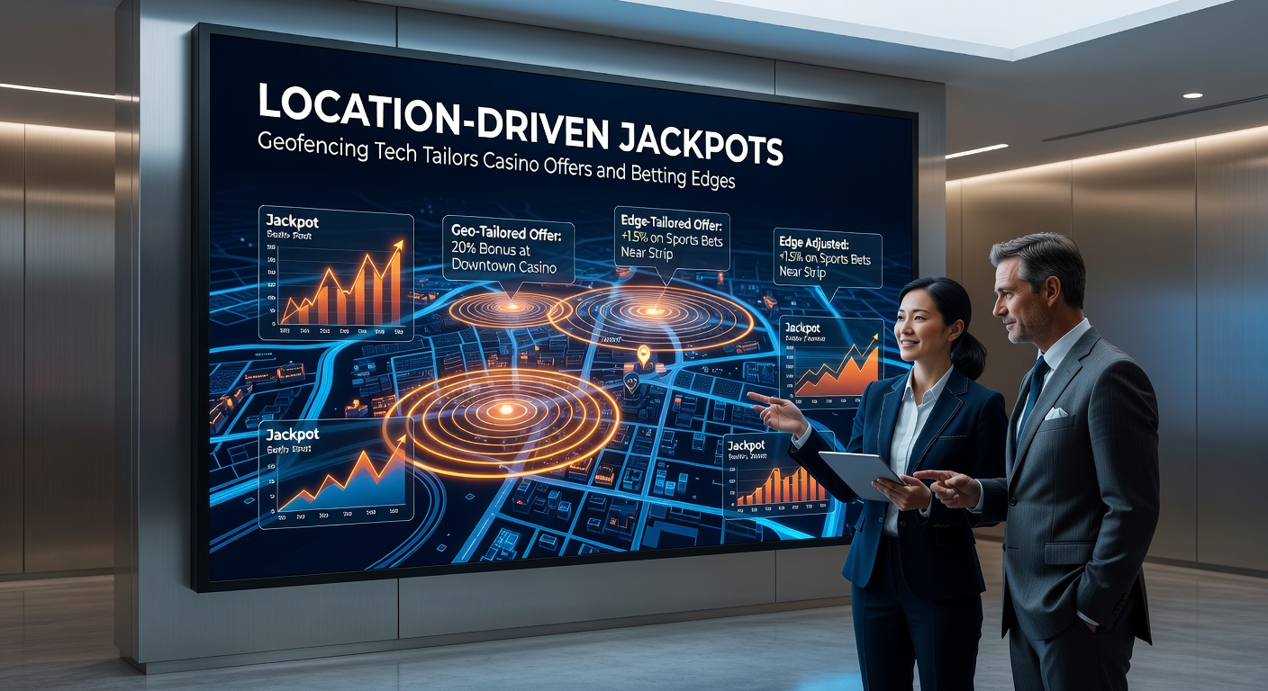 Geofencing technologie activeert locatie-specifieke jackpot-aanbiedingen op een smartphone in de buurt van een casino