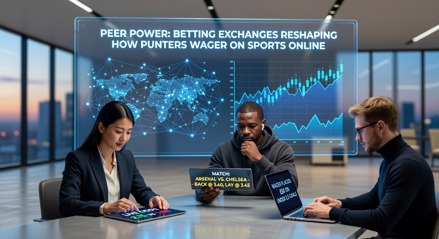 Scherm van een betting exchange platform met live odds en peer-to-peer weddenschappen op voetbalwedstrijden