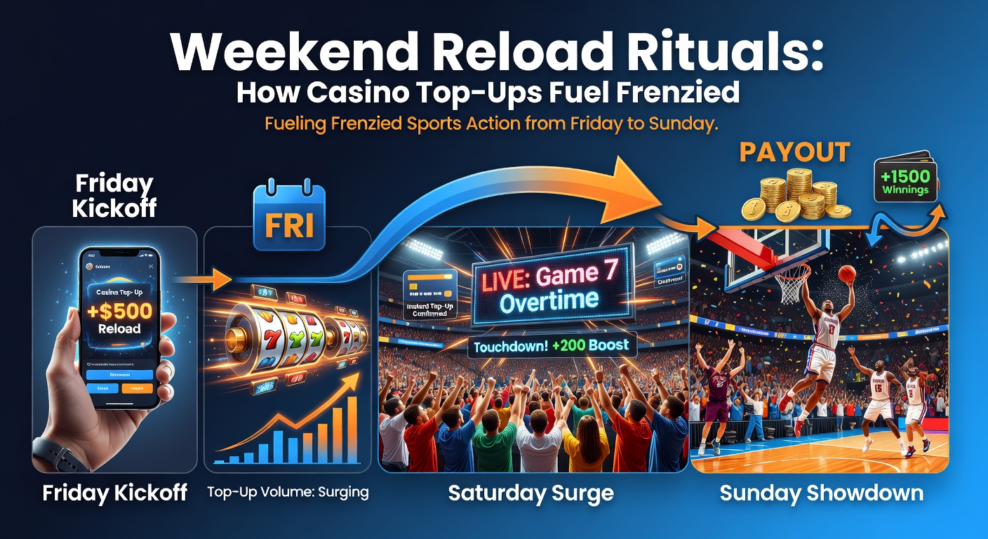 Grafiek toont piek in deposits en bets tijdens weekend sportevents, met overlay van casino reload promoties